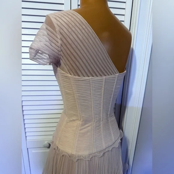 BCBG Maxazria Fabianna Rosewater One Shoulder Gown - Picture 9 of 13